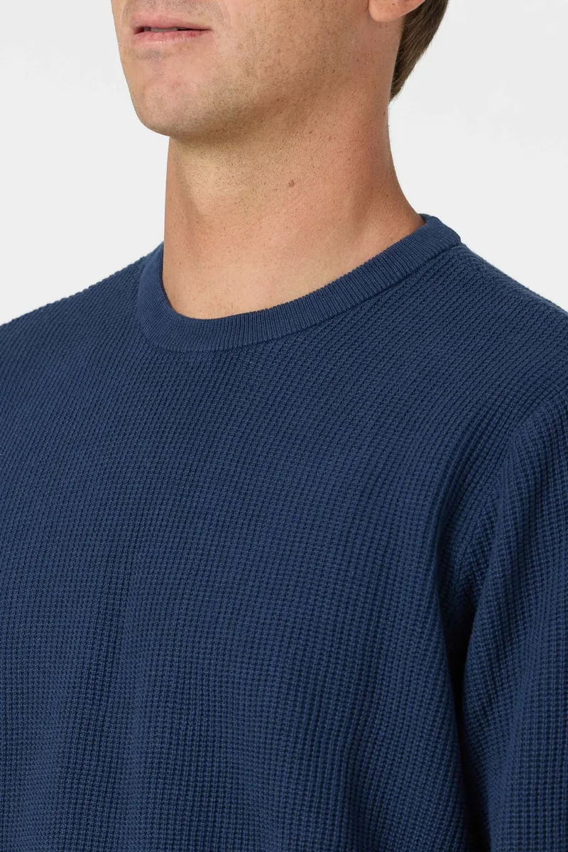 O'Neill O'Riginals Roscoe Waffle Sweater in Navy-3