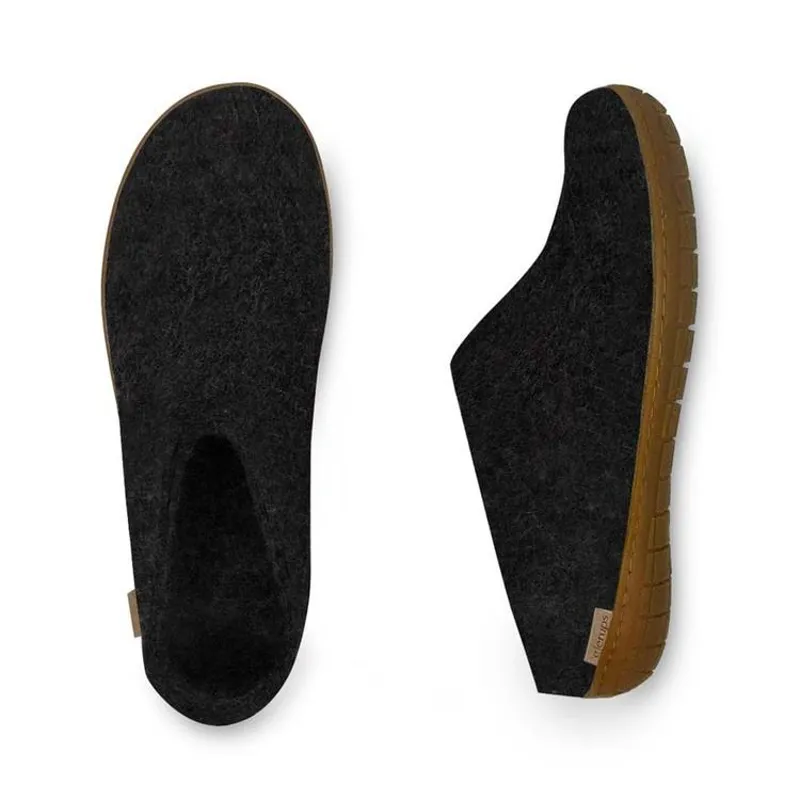 Glerups The Slip-On Honey Rubber Sole In Charcoal