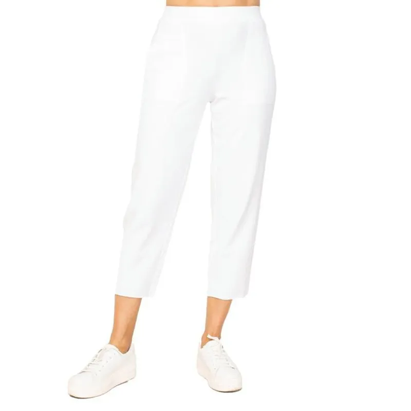 Habitat River Wash Terry Crop Pant In White