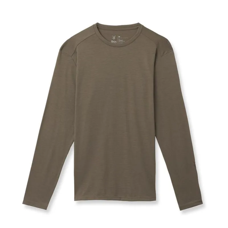 Ibex Journey Long Sleeve Crew in Shitake