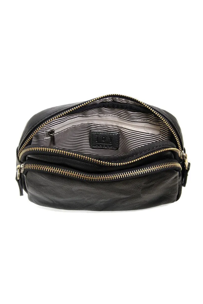 Joy Accessories Kylie Double Zip Sling/Belt Bag in Black-3