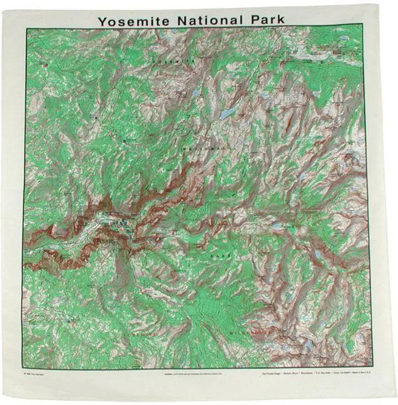 Liberty Mountain Bandana National Park Topo Maps in Yosemite