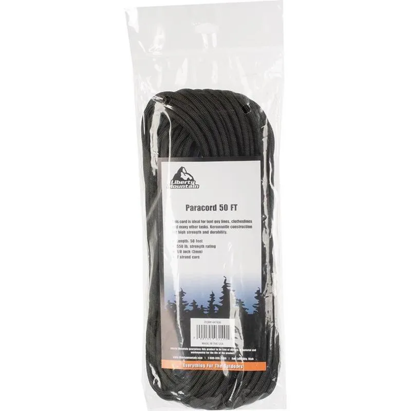 Liberty Mountain Paracord 50Ft in Black