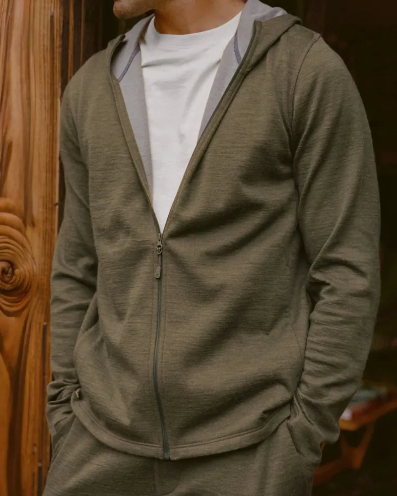 Paka Breathe Full Zip Hoodie in Andean Moss-2