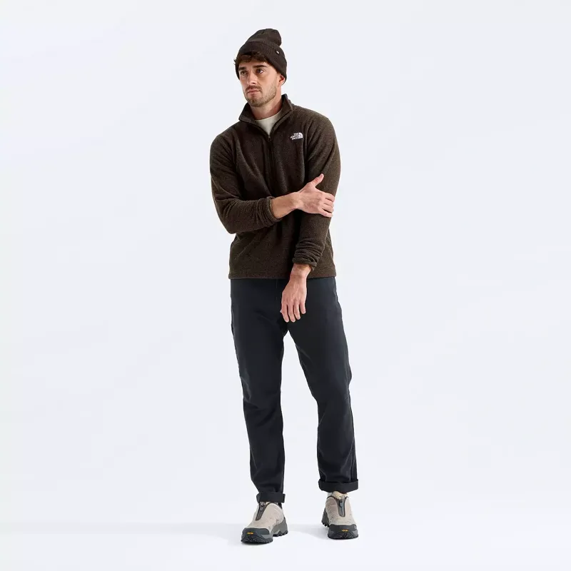 The North Face Textured Cap Rock 1/4 Zip in Dark Chestnut Heather-3