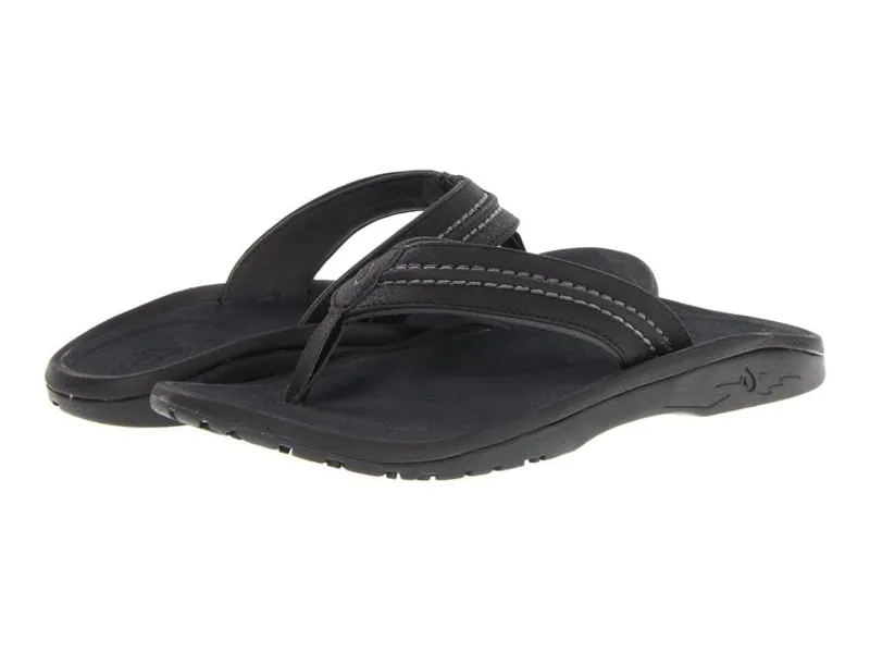 Olukai Hokua in Black/Dark Shadow