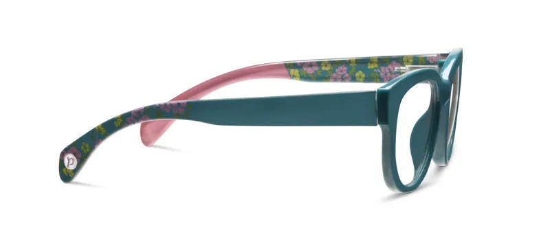 Peepers Bee Blue Light Glasses in Teal/Floral-2