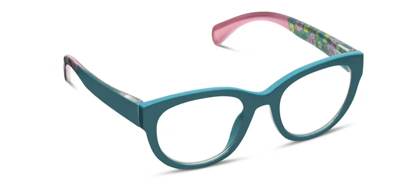 Peepers Bee Blue Light Glasses in Teal/Floral-1