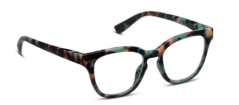 Peepers Betsy Blue Light Glasses in Teal Botanico-1