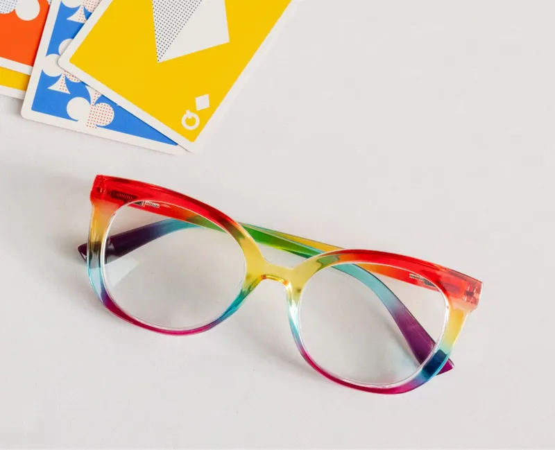 Peepers Fiona Blue Light Readers in Rainbow Ombre-3
