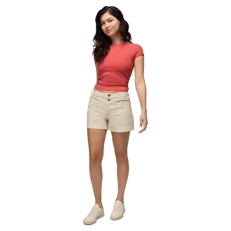 Prana Women's Suton Short in Beach Pebble-5