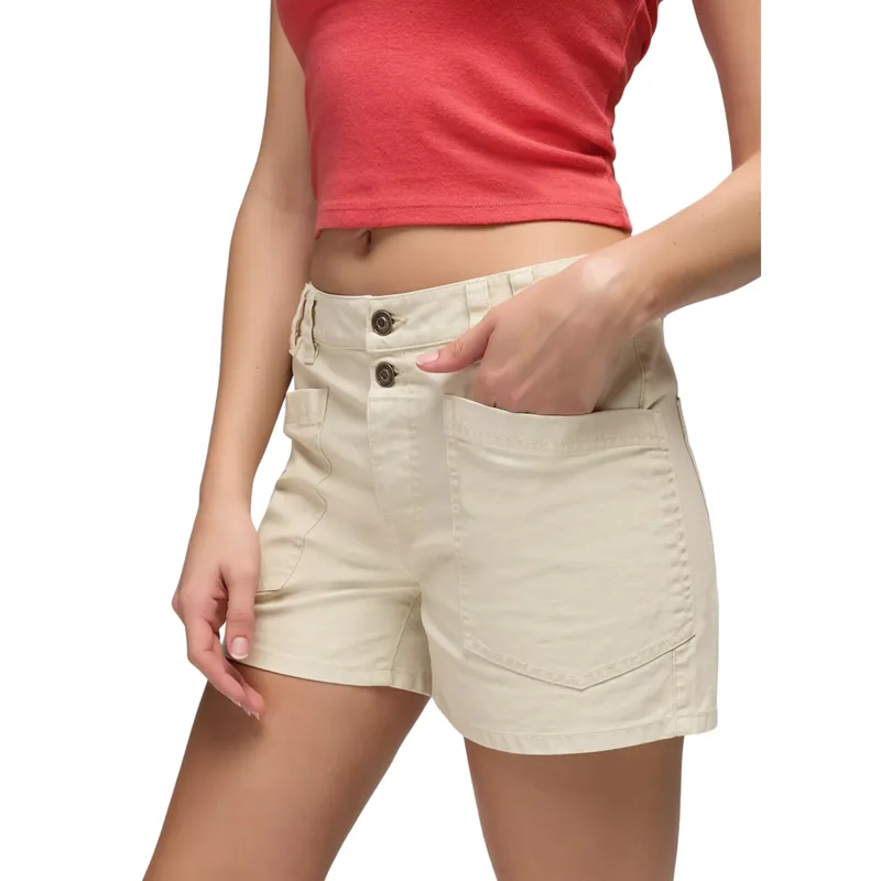 Prana Women's Suton Short in Beach Pebble-3