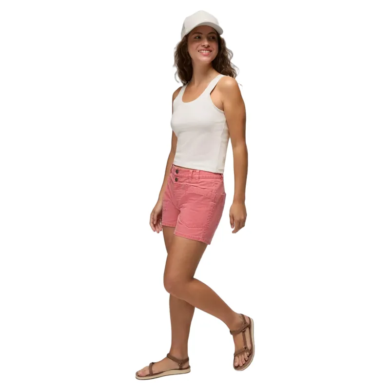 Prana Women's Suton Short in Guava-4
