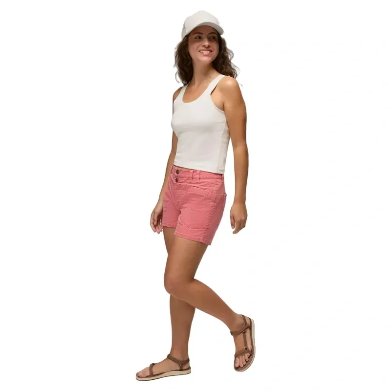 Prana Women's Suton Short in Guava-5