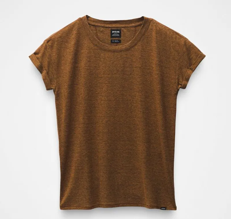 Prana Cozy Up T-Shirt in Clay Hthr