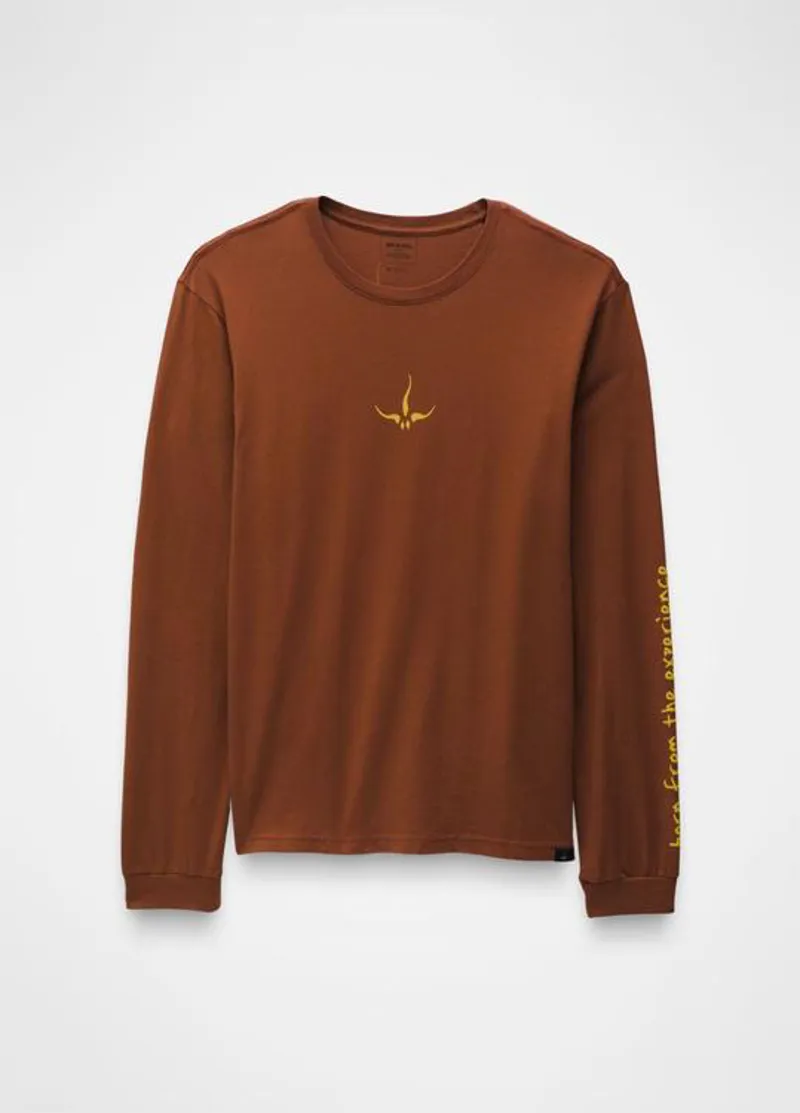 Prana Heritage Graphic Ls Tee in Crimson Logo