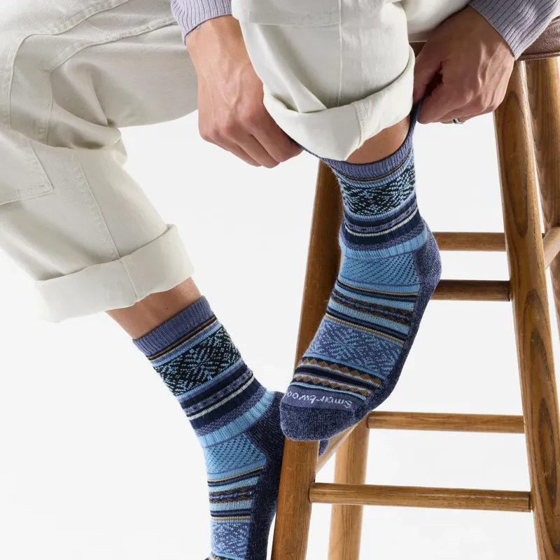 Smartwool Everyday Cozy Fair Isle Sweater Crew Socks in Nightfall Blue-1