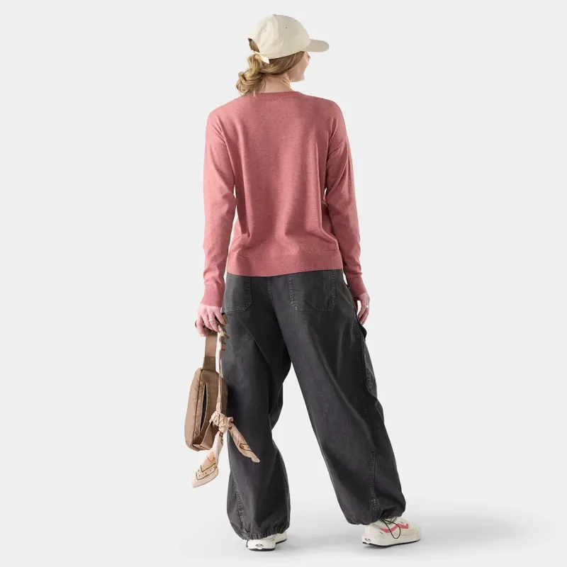 Smartwool Women's Edgewood Crew Sweater in Rosewood Heather-1