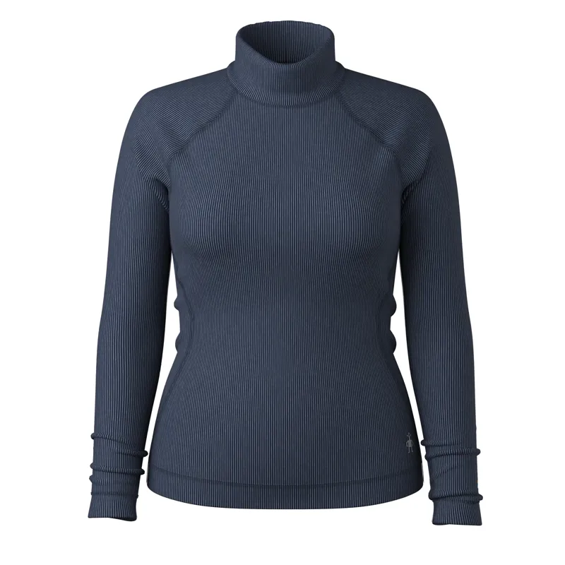 Smartwool Women's Thermal Merino Rib Turtleneck Nightfall Blue/Deep Navy-2
