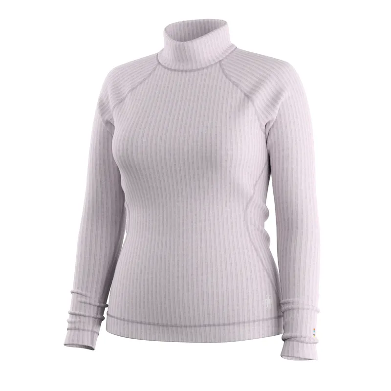 Smartwool Women's Thermal Merino Rib Turtleneck Icy Lavender Heather-2
