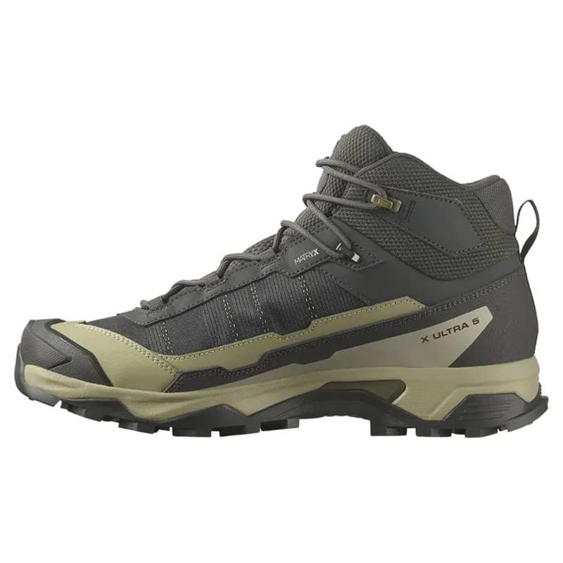 Salomon X Ultra 5 Mid GTX Hiking Shoes in Peat/Gray Green-1