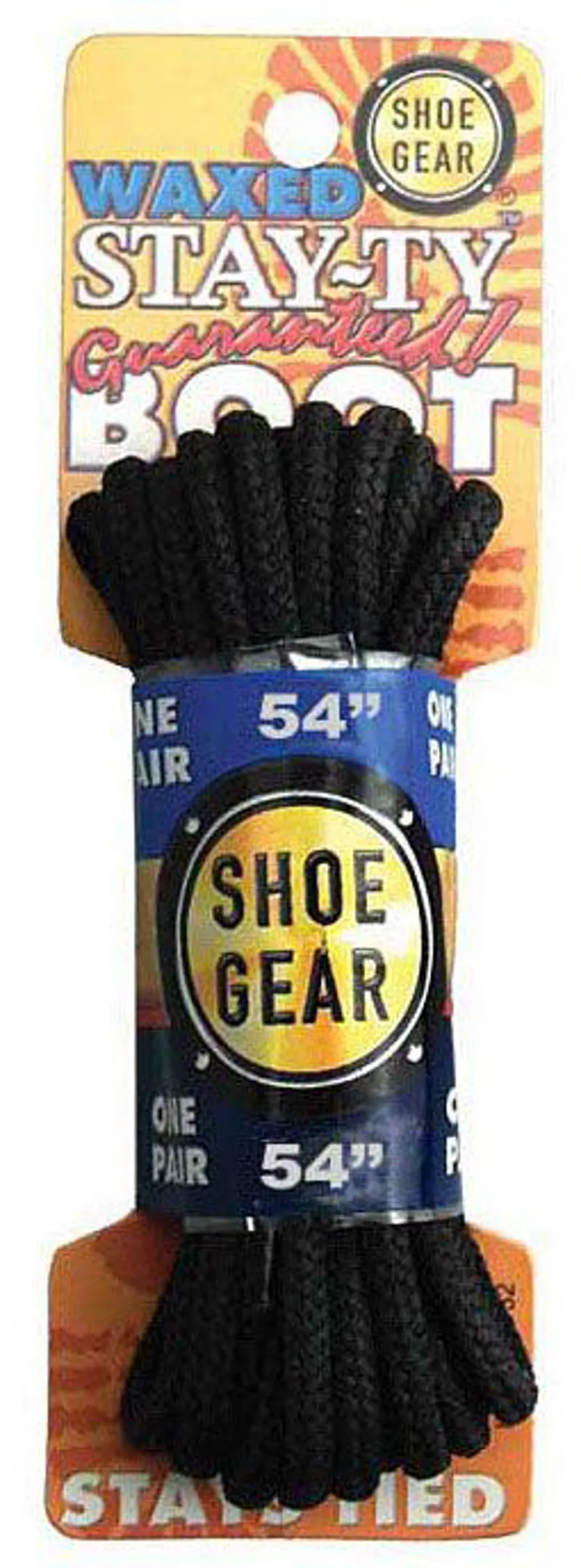 Shoe Gear Waxed Boot Laces 54In in Black/Black