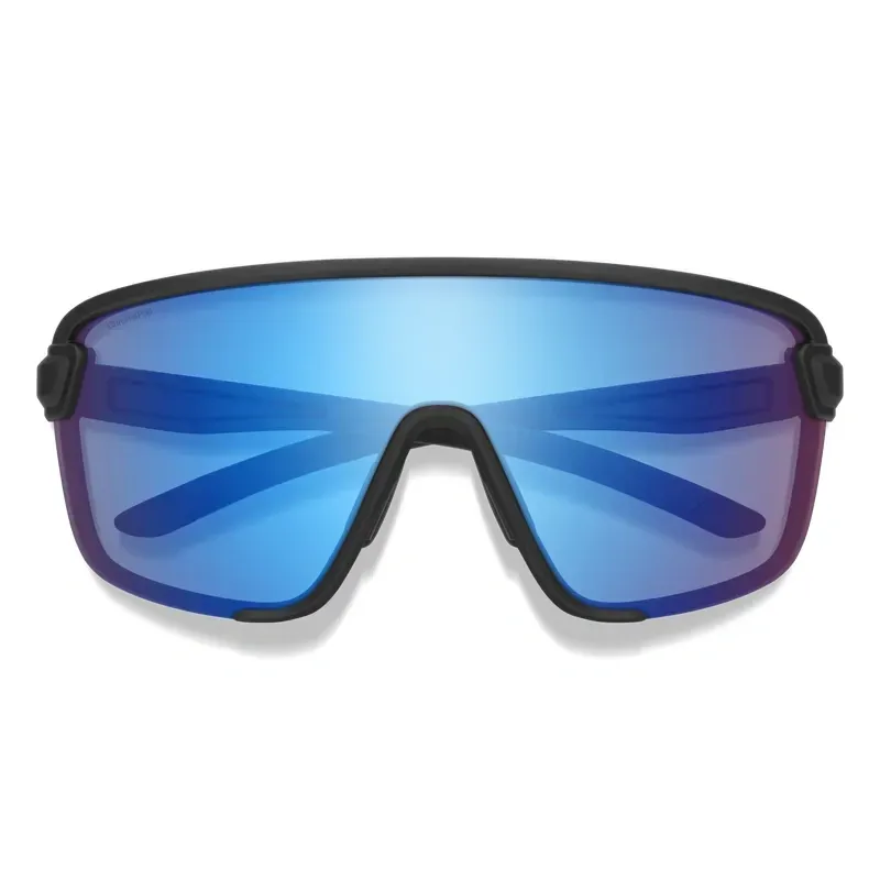Smith Bobcat in Matte Black with Low Light Rose Blue Mirror Lens-1