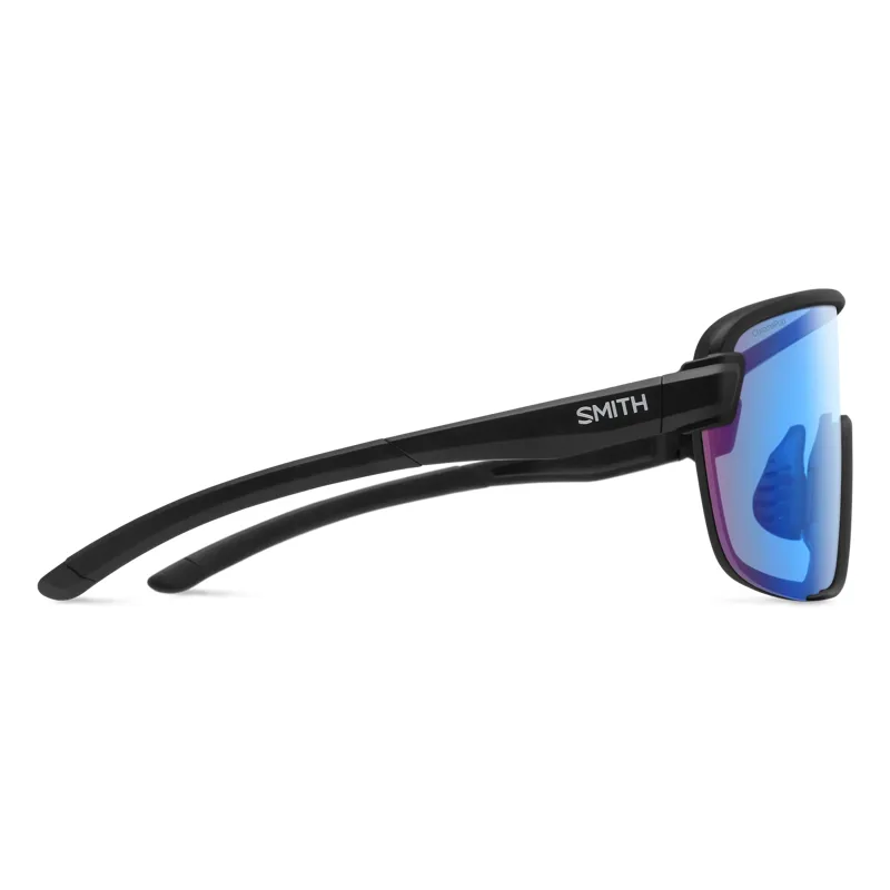 Smith Bobcat in Matte Black with Low Light Rose Blue Mirror Lens-2