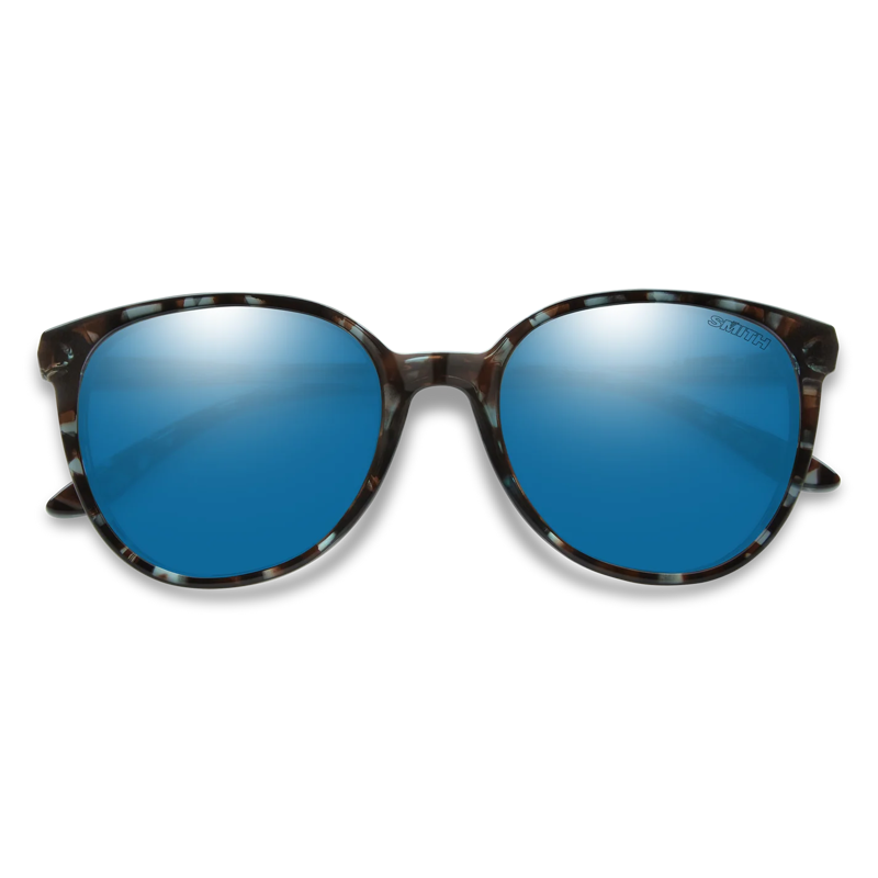 Smith Cheetah in Sky Tortoise w/ChromaPop Polarized Blue Mirror Lens-1