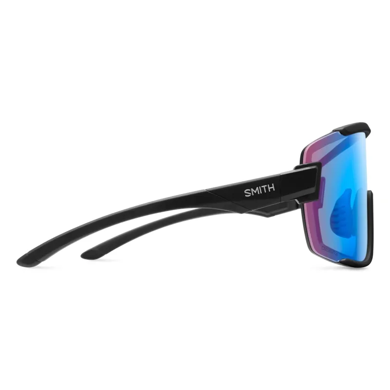 Smith Wildcat in Matte Black with ChromaPop Low Light Rose Blue Mirror-2