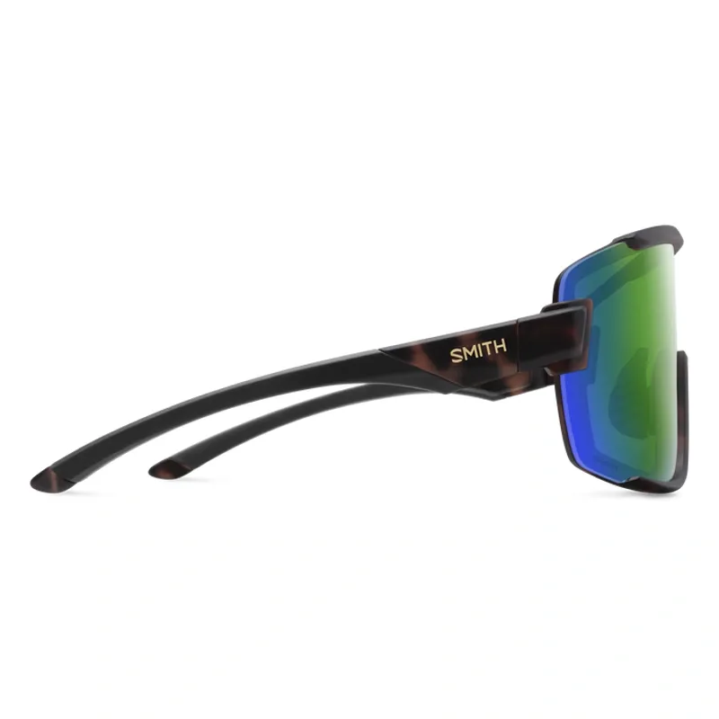 Smith Wildcat in Matte Tortoise with ChromaPop Polarized Green Mirror-2
