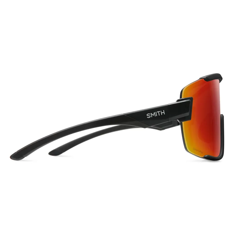 Smith Wildcat in Matte Black with ChromaPop Red Mirror Lens-2