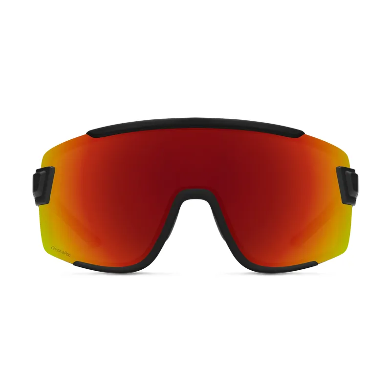 Smith Wildcat in Matte Black with ChromaPop Red Mirror Lens-1