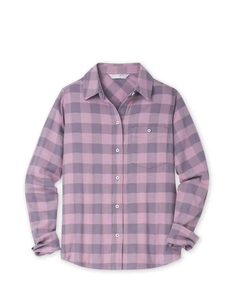 Stio Miter Stretch Lw Flannel Shirt in Berry Smoke Chk