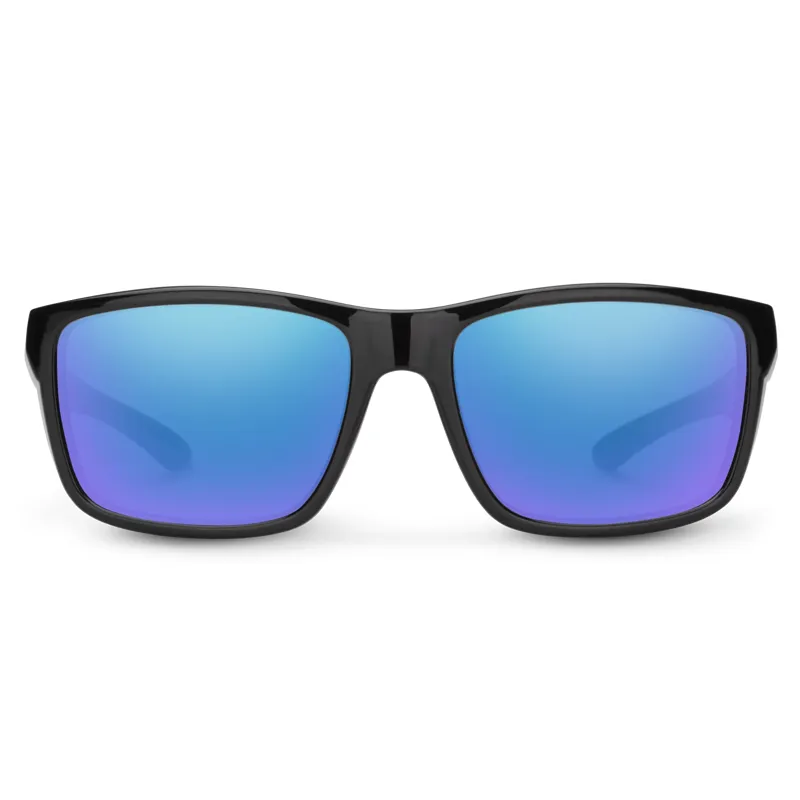 Suncloud Mayor Sunglasses Black w/Polarized Blue Mirror Lens-1