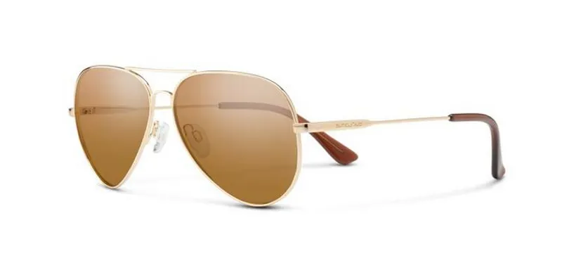 Suncloud Hard Deck Sunglasses in Gold/Polarized Brown Lens
