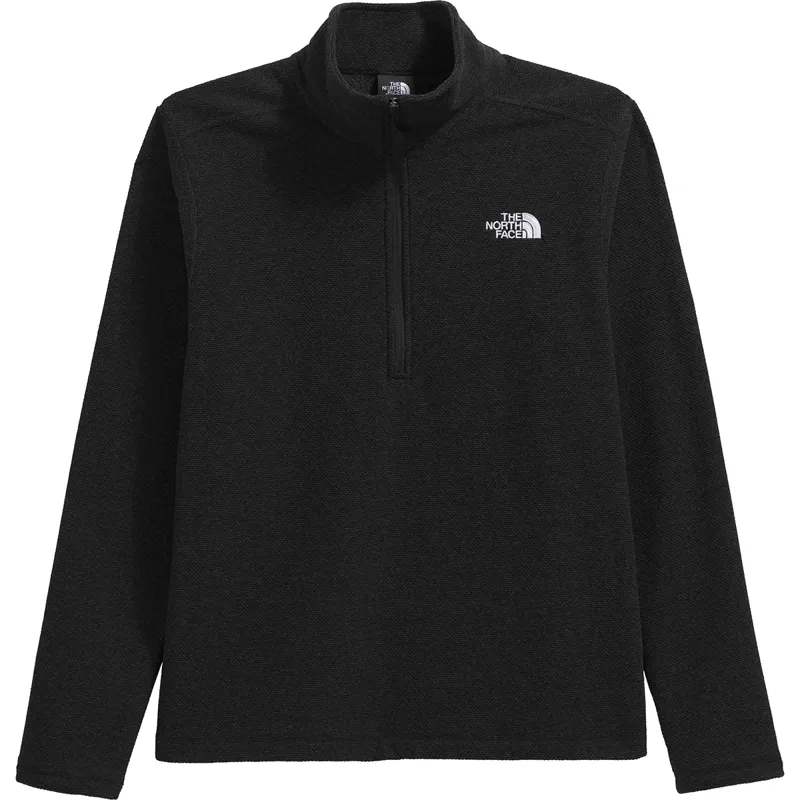 The North Face Textured Cap Rock 1/4 Zip in TNF Black Heather-4