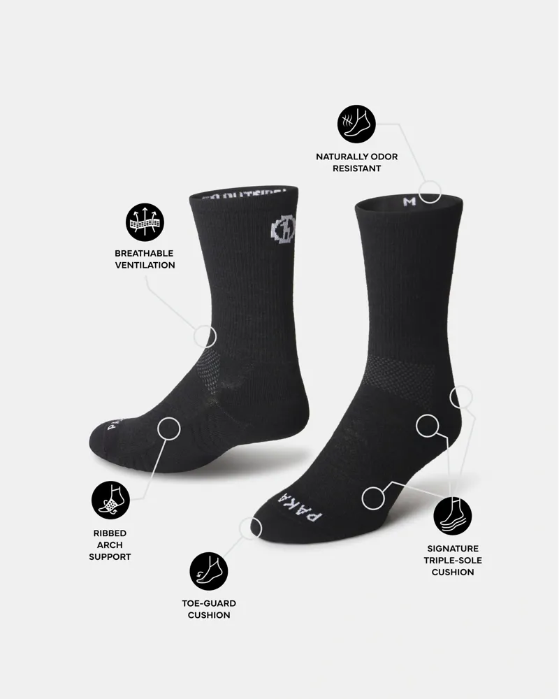 Paka Trail 3/4 Crew Socks in Black-1