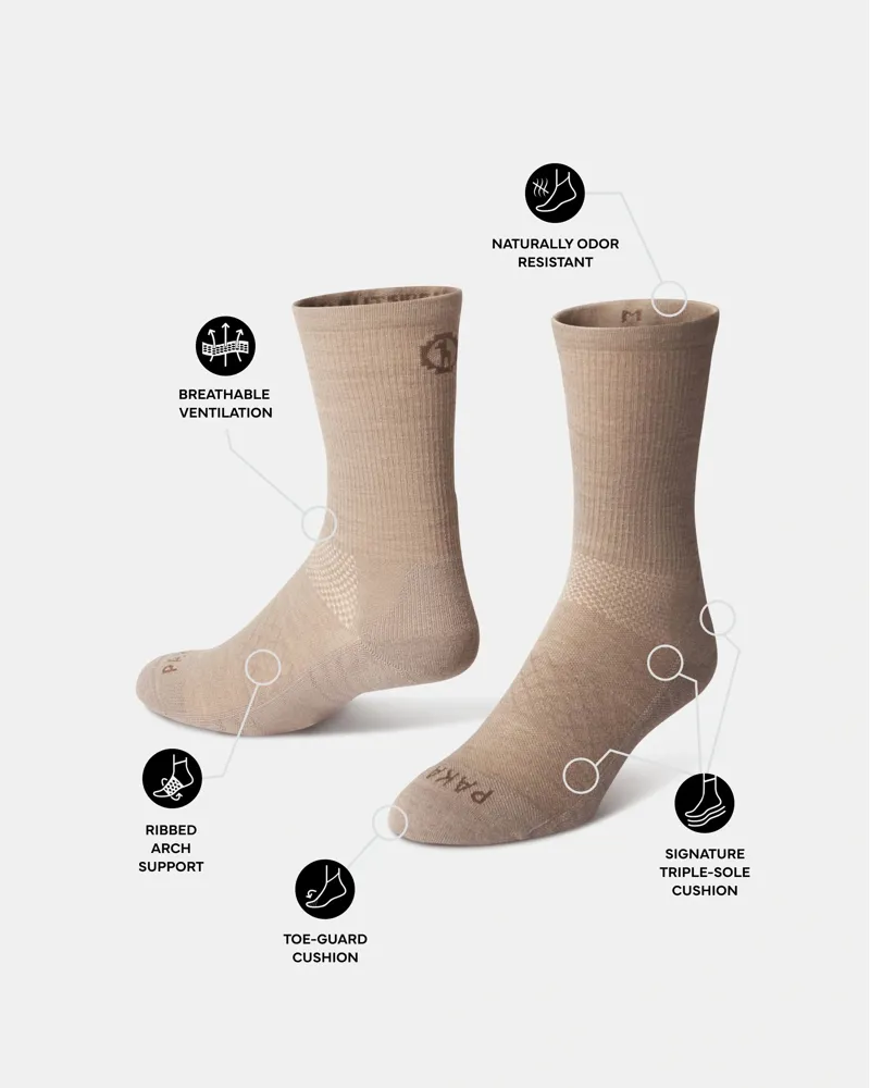 Paka Trail 3/4 Crew Socks in Walnut-1
