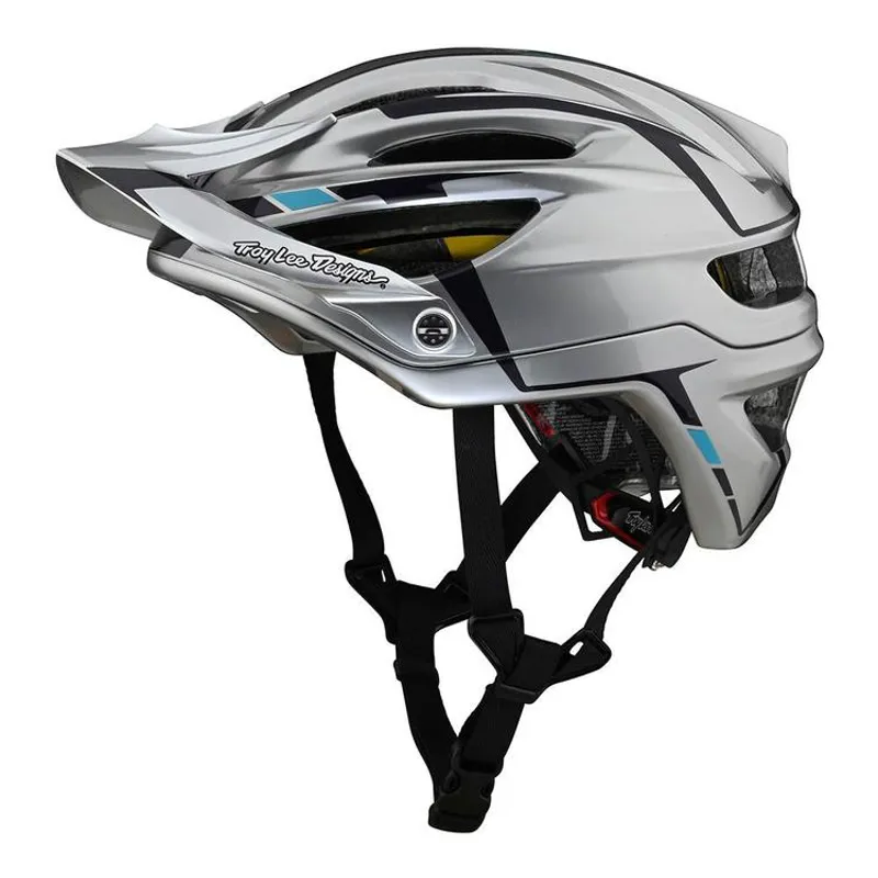 Troy Lee Designs A2 Mips Helmet in Silver/Burgundy