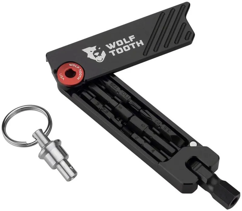 Wtc 6-Bit Hex Wrench Multi-Tool With Keyring in Red