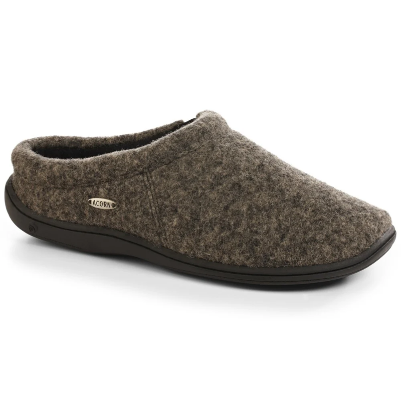 Acorn Digby Gore Italian Wool Slipper in Greige Heather