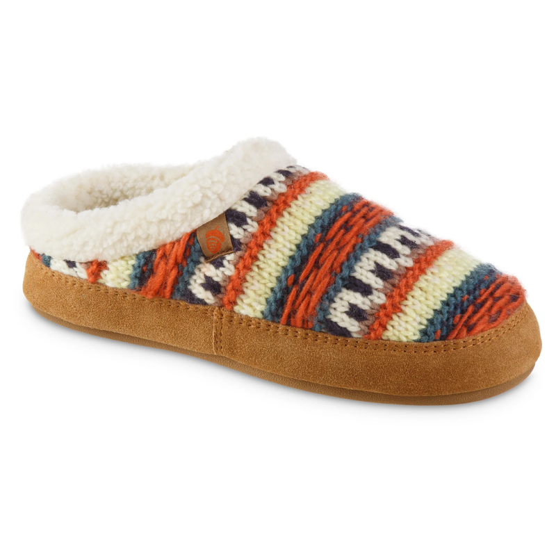 Acorn Women's Fairisle Knit Clog Slipper in Sunset Red