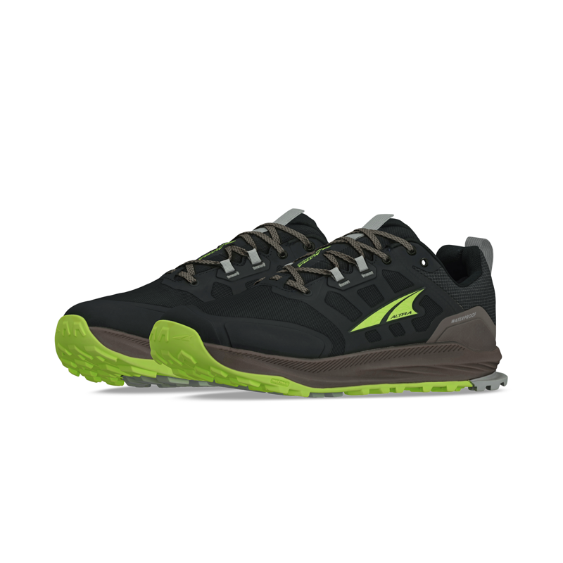 Altra Lone Peak 9 Waterproof Low in Lime and Black-1