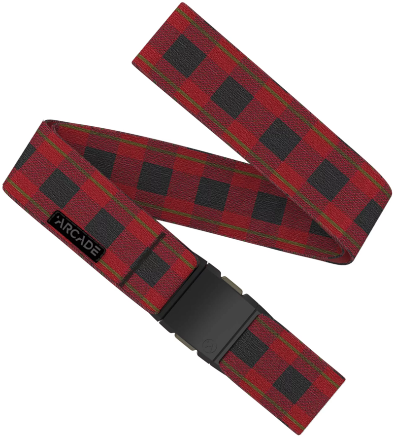 Arcade Plaid Belt in Black and Burnt