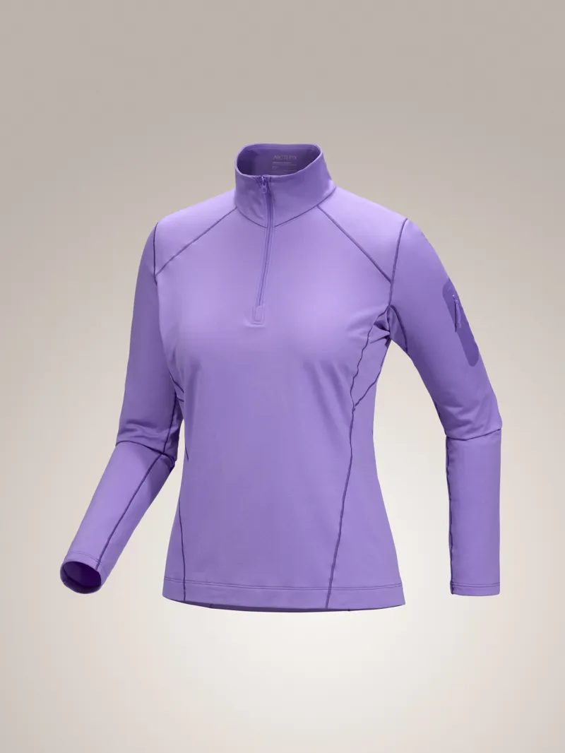 Arcteryx Women's Rho Zip Neck in Aster/Lt Iola