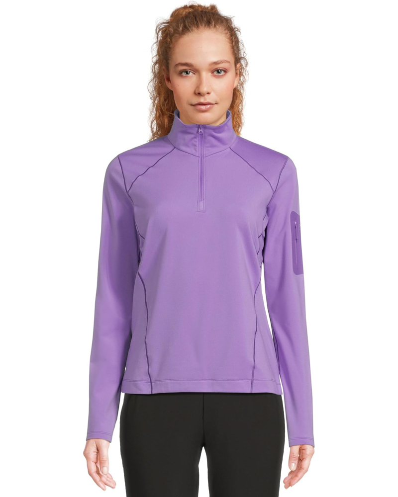 Arcteryx Women's Rho Zip Neck in Aster/Lt Iola-1
