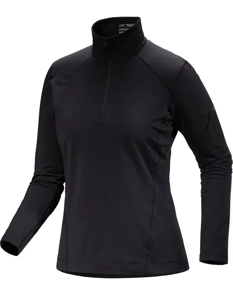 Arcteryx Women's Rho Zip Neck in Black
