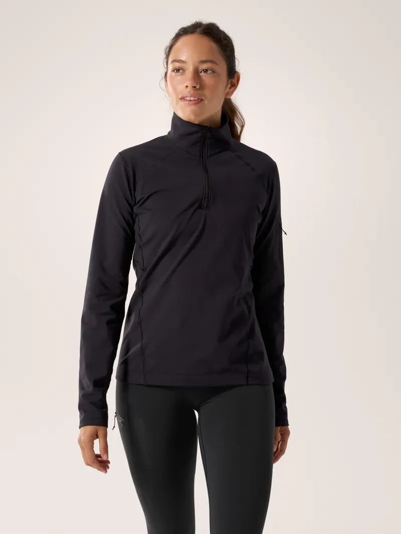 Arcteryx Women's Rho Zip Neck in Black-1