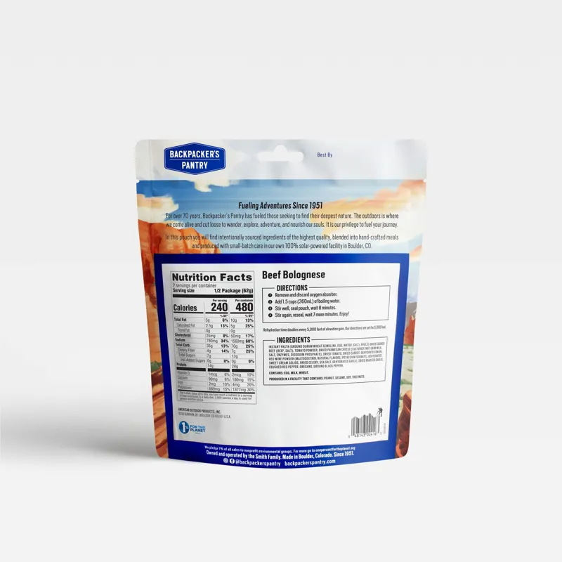 Backpackers Pantry Beef Bolognese 2-Person-1